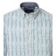 CASAMODA Herren Freizeithemd Langarm Button-Down Casual Petrol gestreift