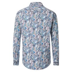 CASAMODA Herren Freizeithemd Langarm Button-Down Blau floral
