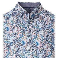 CASAMODA Herren Freizeithemd Langarm Button-Down Blau floral