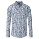 CASAMODA Herren Freizeithemd Langarm Button-Down Blau floral