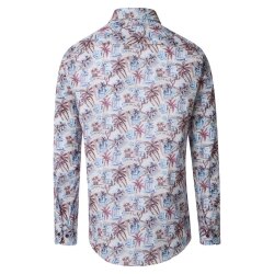 CASAMODA Herren Freizeithemd Langarm Button-Down Rot floral