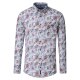 CASAMODA Herren Freizeithemd Langarm Button-Down Rot floral