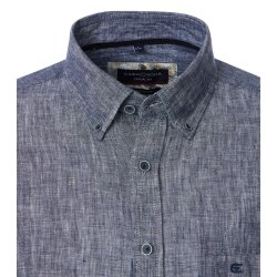 CASAMODA Herren Freizeithemd Langarm Button-Down Casual Blau meliert