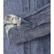 CASAMODA Herren Freizeithemd Langarm Button-Down Casual Blau meliert