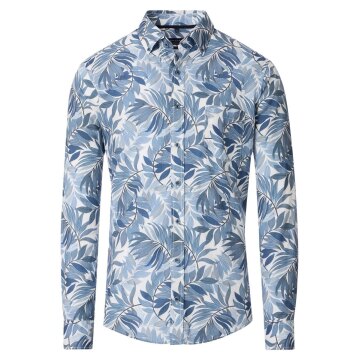 CASAMODA Herren Freizeithemd Langarm Button-Down Casual Blau floral