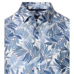 CASAMODA Herren Freizeithemd Langarm Button-Down Casual Blau floral