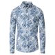 CASAMODA Herren Freizeithemd Langarm Button-Down Casual Blau floral