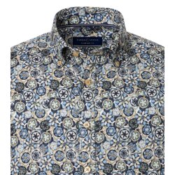 CASAMODA Herren Freizeithemd Langarm Kent Comfort Blau gemustert