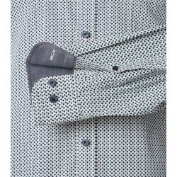 CASAMODA Herren Freizeithemd Langarm Button-Down Comfort Petrol gemustert