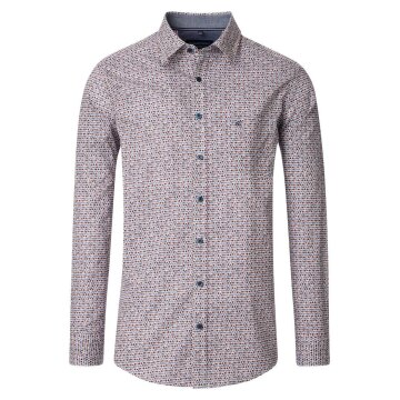 CASAMODA Herren Freizeithemd Langarm Kent Comfort Blau gemustert