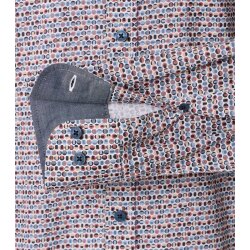 CASAMODA Herren Freizeithemd Langarm Kent Comfort Blau gemustert