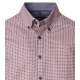 CASAMODA Herren Freizeithemd Langarm Button-Down Comfort Rot gemustert