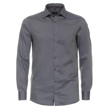 VENTI Herren Businesshemd Langarm Kent Modern-Fit Braun gemustert