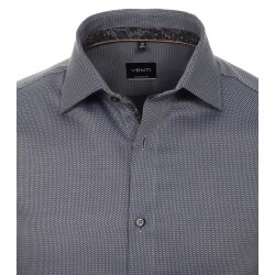 VENTI Herren Businesshemd Langarm Kent Modern-Fit Braun gemustert