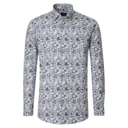 VENTI Herren Businesshemd Langarm Kent Modern-Fit Blau...