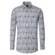 VENTI Herren Businesshemd Langarm Kent Modern-Fit Blau gemustert
