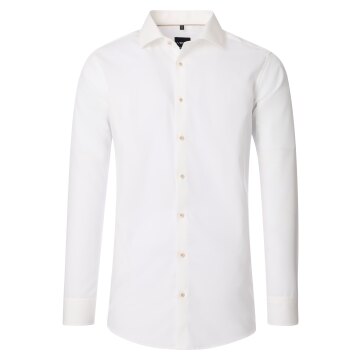 VENTI Herren Businesshemd Langarm Kent Modern-Fit Popeline Creme