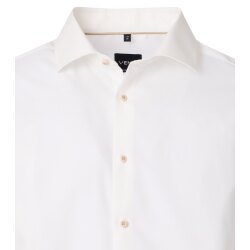 VENTI Herren Businesshemd Langarm Kent Modern-Fit Popeline Creme