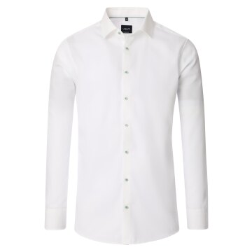 VENTI Herren Businesshemd Langarm Kent Modern-Fit Popeline Creme