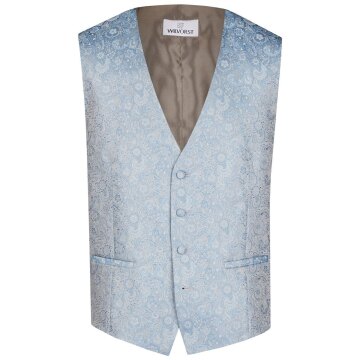Wilvorst SINCE-1916 Herren Weste V-Neck Drop8 Hellblau Paisley