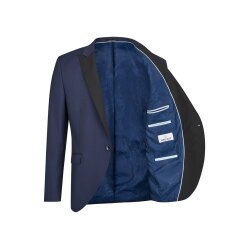 Wilvorst CLASSICs Herren Smokingsakko Spitzfacon Drop8 Blau