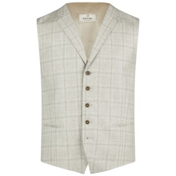 Wilvorst GREEN-WEDDING Herren Weste Revers Modern-Fit Grau kariert