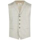 Wilvorst GREEN-WEDDING Herren Weste Revers Modern-Fit Grau kariert