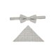 Wilvorst GREEN-WEDDING Herren Schleife Einstecktuch Grau kariert