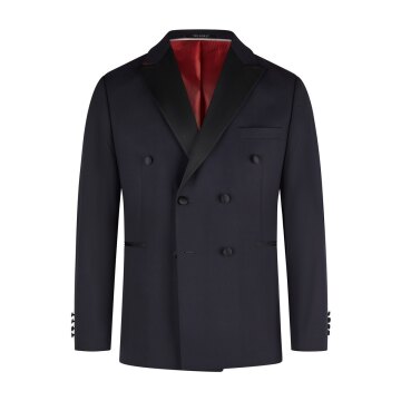 Wilvorst CLASSICs Herren Smokingsakko Spitzfacon Drop8 Blau
