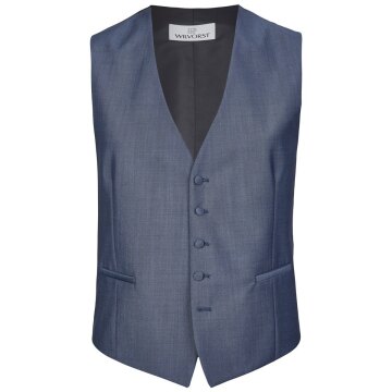 Wilvorst AFTER-SIX Herren Weste V-Neck Slim-Fit Mittelblau