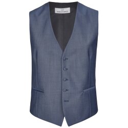 Wilvorst AFTER-SIX Herren Weste V-Neck Slim-Fit Mittelblau