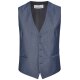 Wilvorst AFTER-SIX Herren Weste V-Neck Slim-Fit Mittelblau