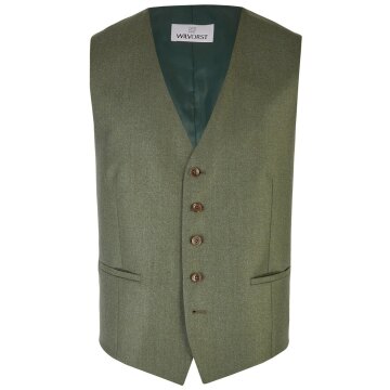 Wilvorst AFTER-SIX Herren Weste V-Neck Slim-Fit Grün meliert 52
