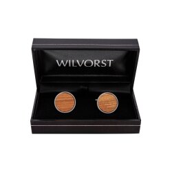 Wilvorst MANSCHETTENKNÖPFE Silber Holz-Einlage...