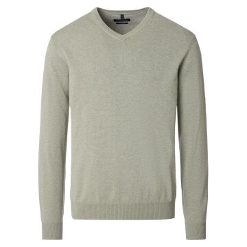 CASAMODA Herren Pullover V-Neck Regular Pima-Baumwolle Grün
