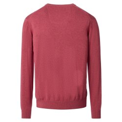 CASAMODA Herren Pullover V-Neck Regular Baumwolle Himbeerrot