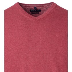 CASAMODA Herren Pullover V-Neck Regular Baumwolle Himbeerrot
