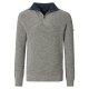 REDMOND Casual Herren Strick-Troyer Zipper Comfort Baumwollmix Grau XXL