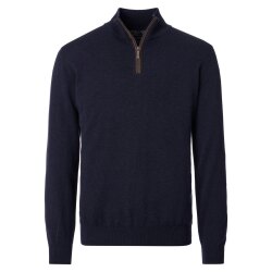 CASAMODA Herren Strick-Troyer Zipper Regular Baumwolle...