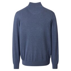 CASAMODA Herren Strick-Troyer Zipper Regular Baumwolle Blau