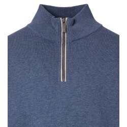 CASAMODA Herren Strick-Troyer Zipper Regular Baumwolle Blau