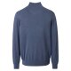 CASAMODA Herren Strick-Troyer Zipper Regular Baumwolle Blau