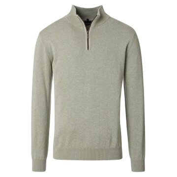 CASAMODA Herren Strick-Troyer Zipper Regular Baumwolle Hellgrün