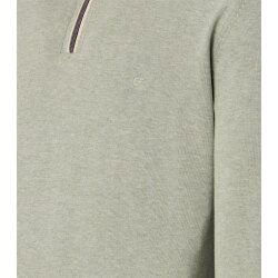 CASAMODA Herren Strick-Troyer Zipper Regular Baumwolle Hellgrün
