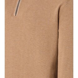 CASAMODA Herren Strick-Troyer Zipper Regular Baumwolle Hellbraun