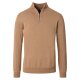 CASAMODA Herren Strick-Troyer Zipper Regular Baumwolle Hellbraun