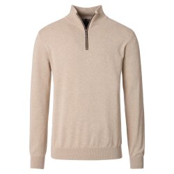 CASAMODA Herren Strick-Troyer Zipper Regular Baumwolle Beige