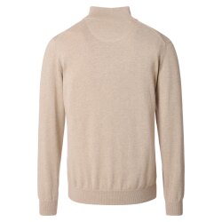 CASAMODA Herren Strick-Troyer Zipper Regular Baumwolle Beige