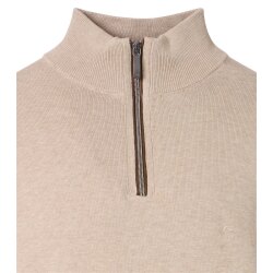CASAMODA Herren Strick-Troyer Zipper Regular Baumwolle Beige