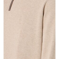 CASAMODA Herren Strick-Troyer Zipper Regular Baumwolle Beige